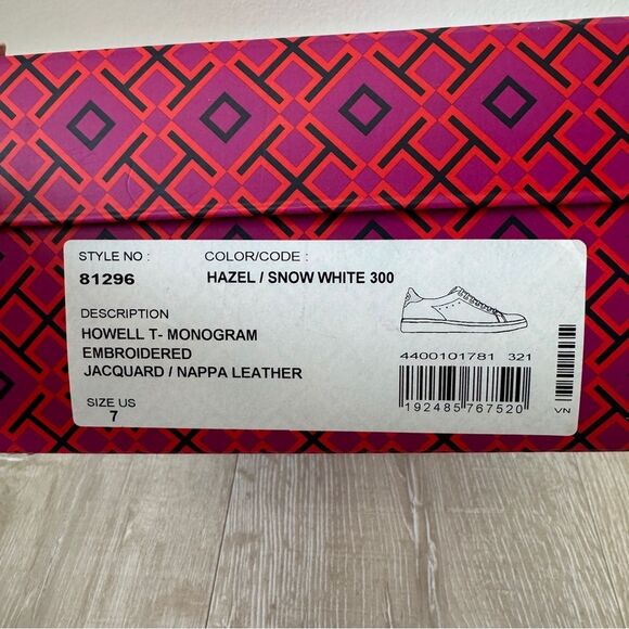 Tory Burch Women's T Monogram Howell Floral-embroidered Sneakers Size 7 - Picture 14 of 15